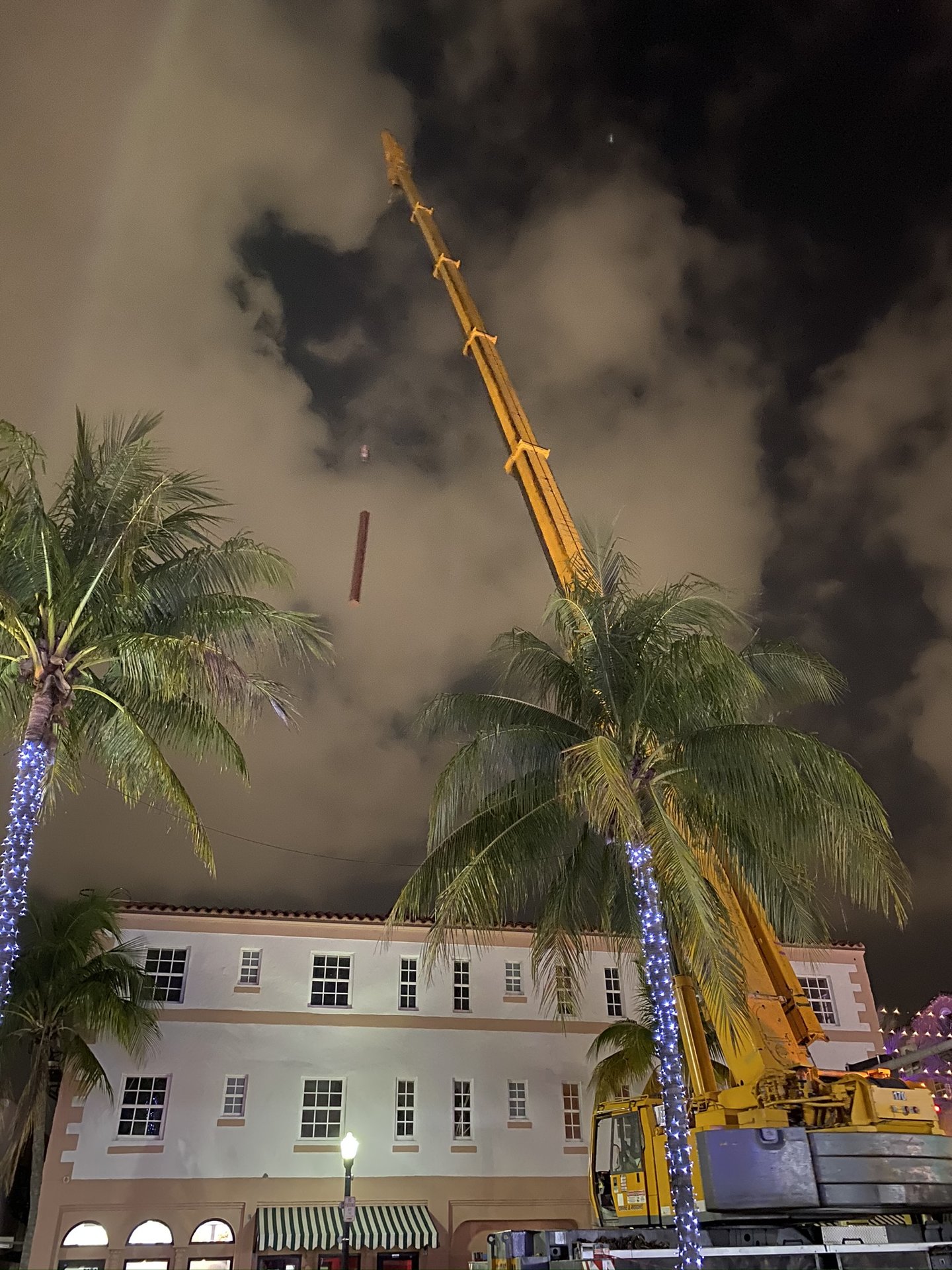 Night urban steel erection