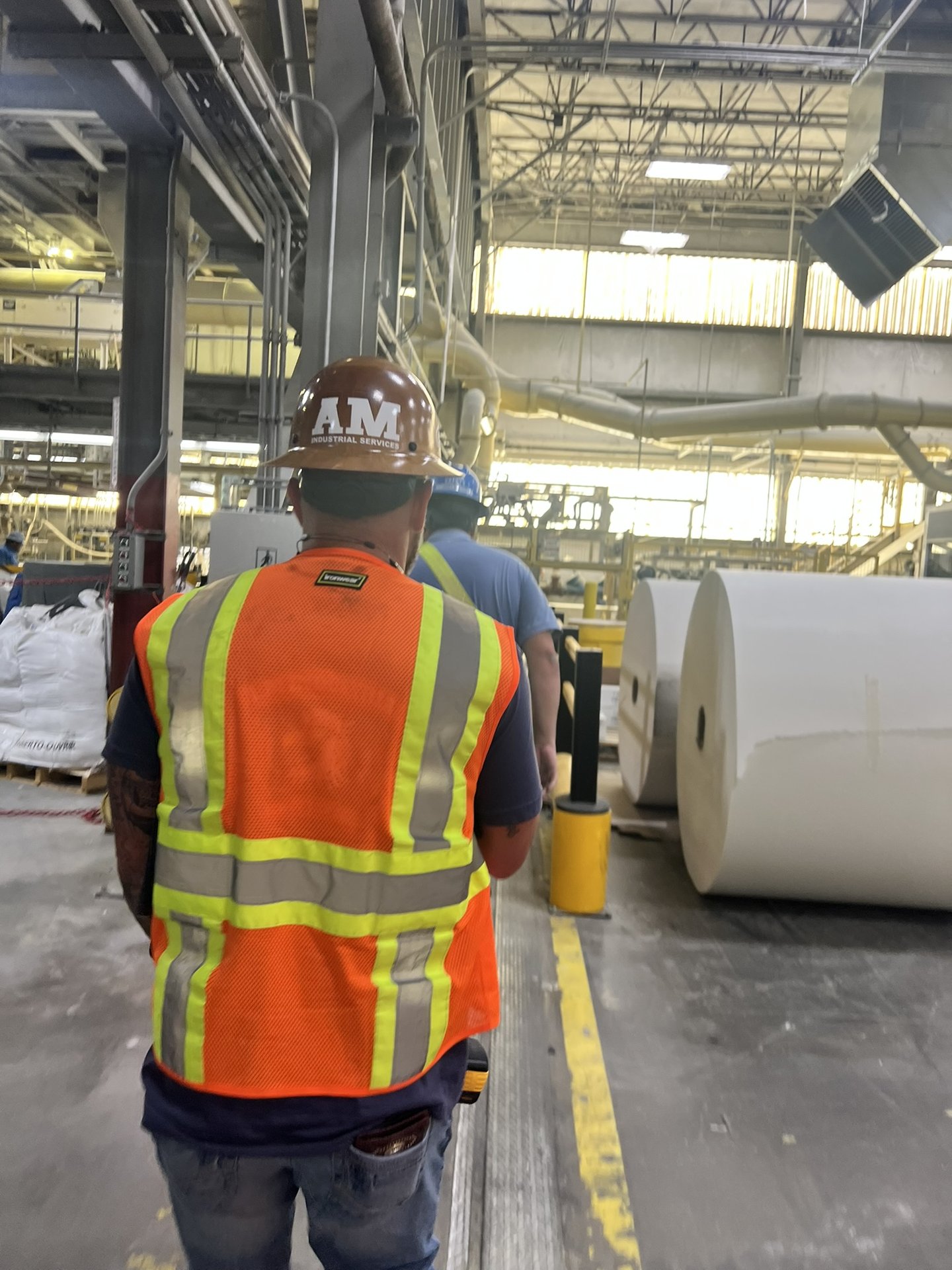 A.M Industrial branded crew on-site at a Southeast paper mill