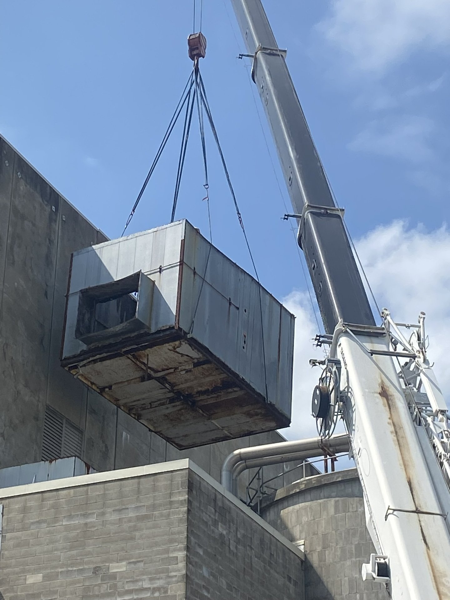 HVAC unit crane lift